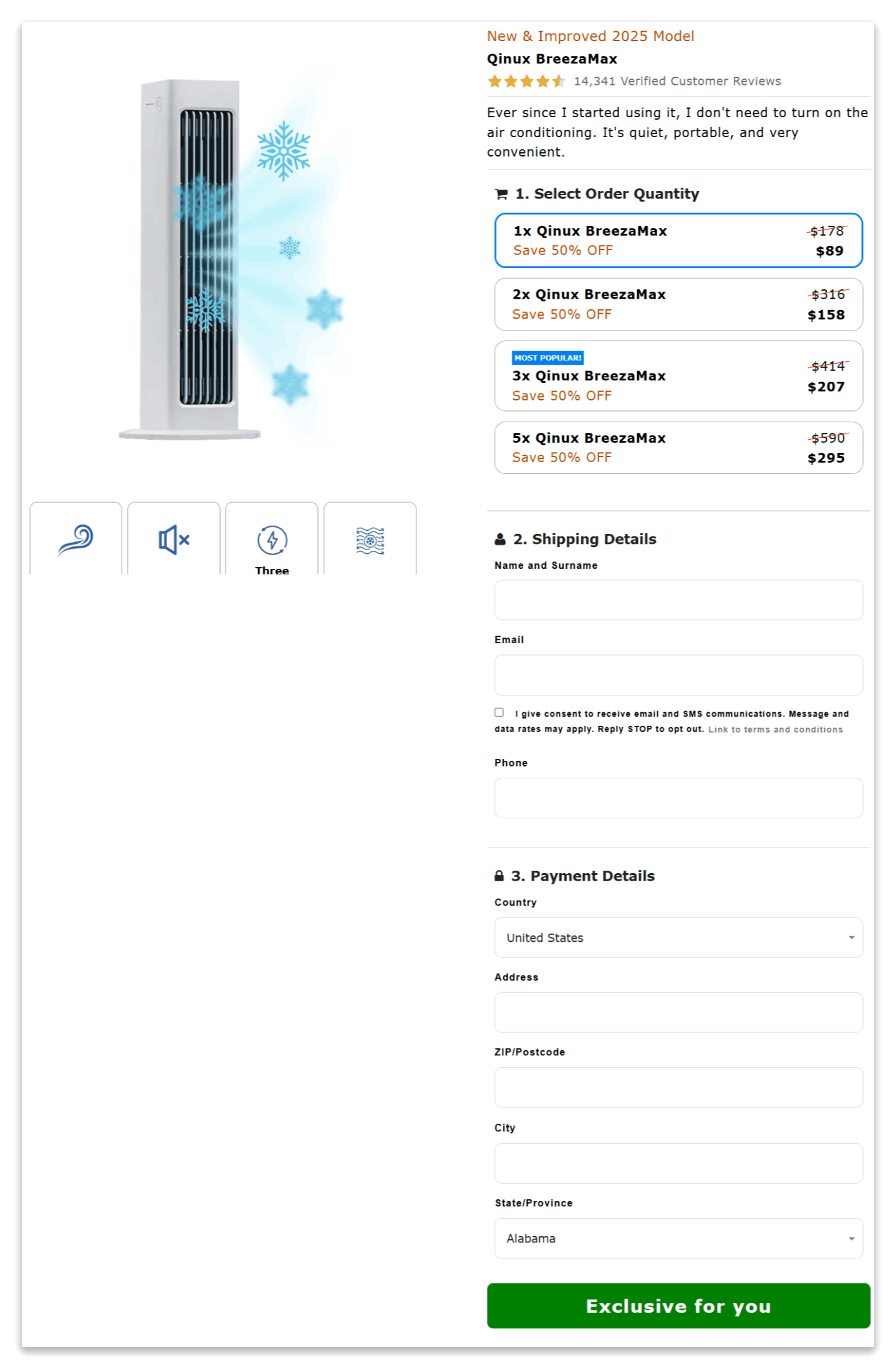BreezaMax secure checkout page